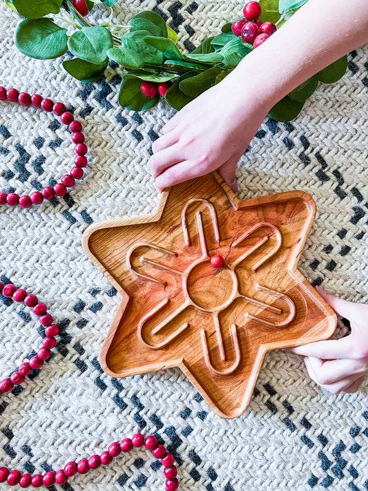 Star shaped marble run and dotted geoboard